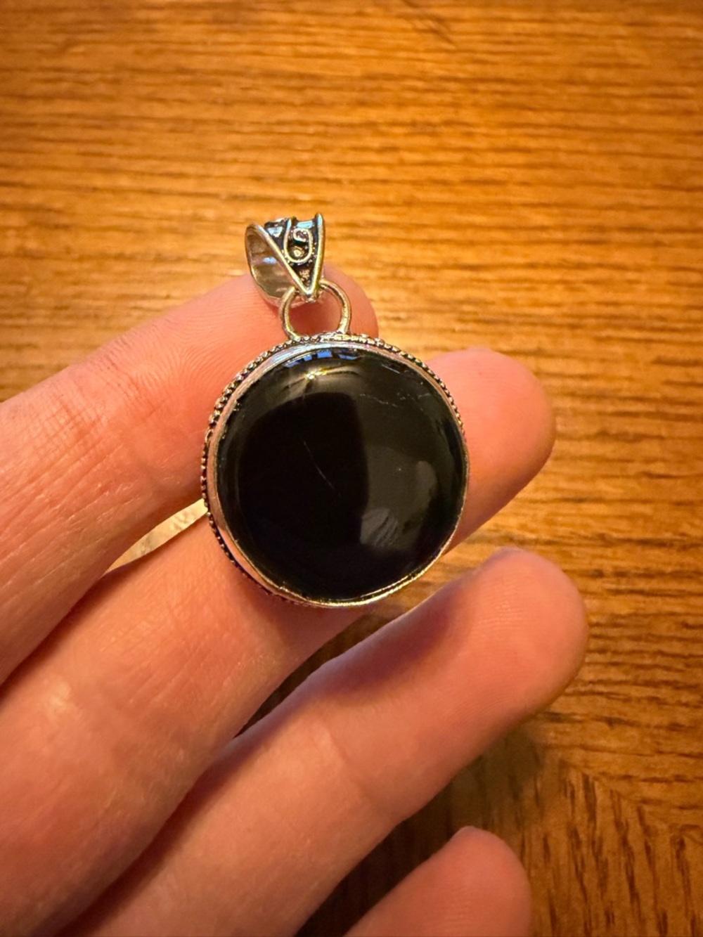 Black Gemstone Pendant Handmade 925 Sterling Silver Pendant